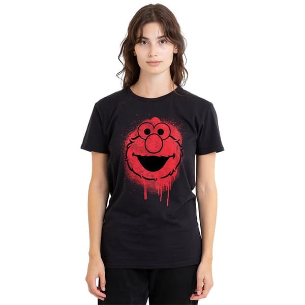 Sesamgatan Dam Spray Face Elmo Graffiti T-Shirt M Black M