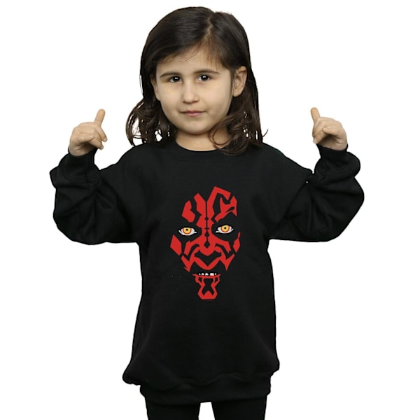 Star Wars Darth Maul ansikte tröja för flickor 7-8 år svart Black 7-8 Years