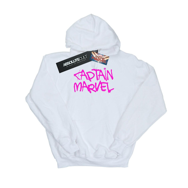 Marvel Herr Captain Marvel Spray Text Hoodie 5XL Vit White 5XL