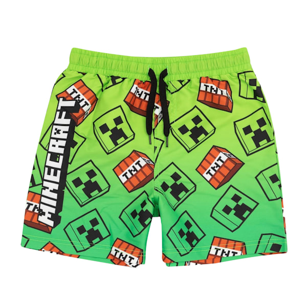 Minecraft Pojkshorts Creeper Badbyxor 9-10 År Grön/Svart Green/Black 9-10 Years