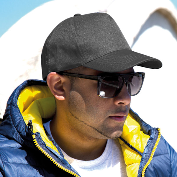 Result Unisex Core Boston 5 Panel Printers Baseball Cap (2-pack) Black One Size