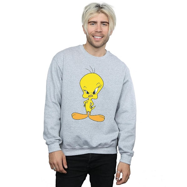 Looney Tunes Angry Tweety Sweatshirt XXL Sports Grey för män Sports Grey XXL
