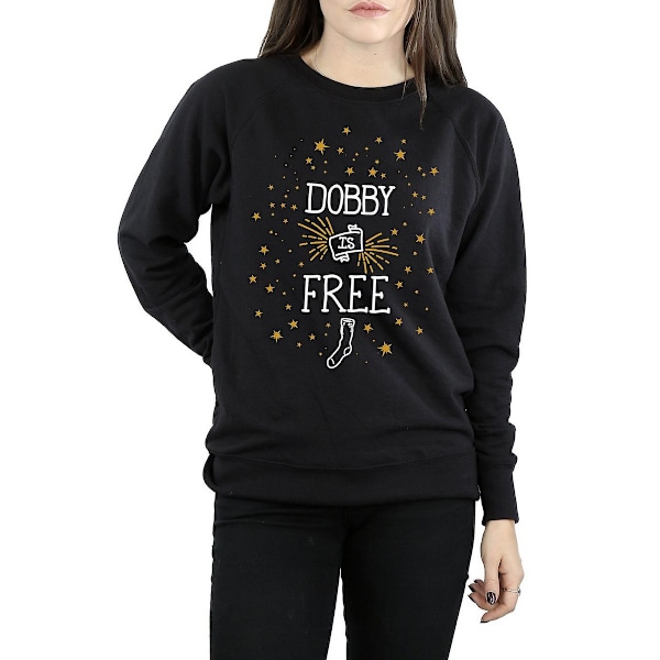 Harry Potter Dam/Kvinnor Dobby Är Bomull Sweatshirt S Svart Black S