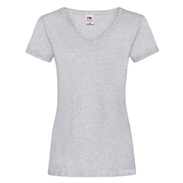 Fruit of the Loom Dam/Damer Valueweight Heather Deep V T-Sh Heather Grey M