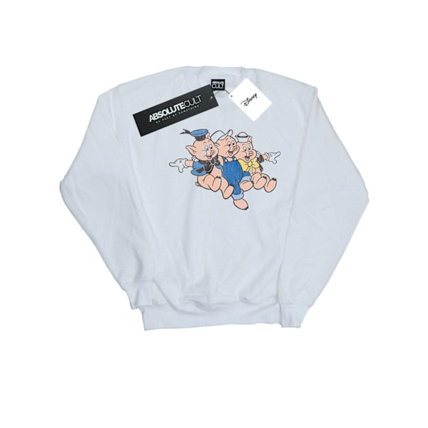 Disney Dam/Damer Tre Små Grisar Jump Sweatshirt XL Vit White XL