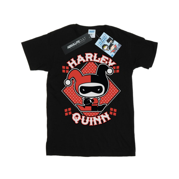 Harley Quinn Girls Chibi bomull T-shirt 12-13 år Svart Black 12-13 Years