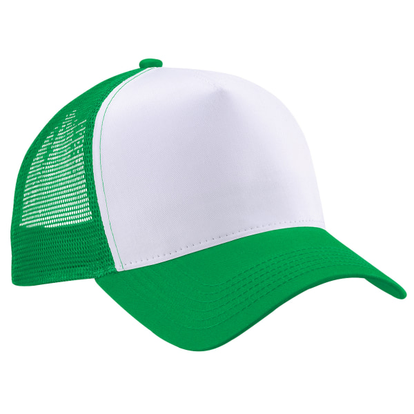 Beechfield Herr Halv Mesh Trucker Cap / Huvudbonad (2-pack) På Pure Green/White One Size