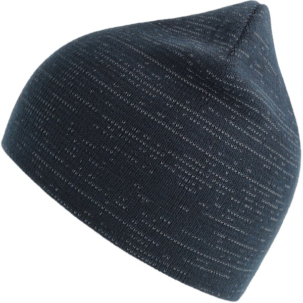Atlantis Unisex Adult Shine Reflective Recycled Short Beanie On Navy One Size