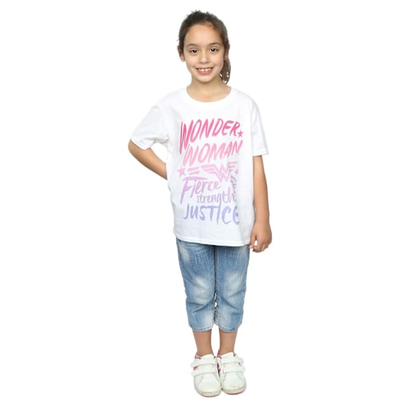 DC Comics Girls Wonder Woman Gradient Text Bomull T-shirt 12-13 White 12-13 Years