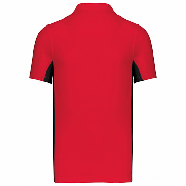 Kariban Herr Flag Polycotton Pique Poloskjorta L Röd/Svart Red/Black L