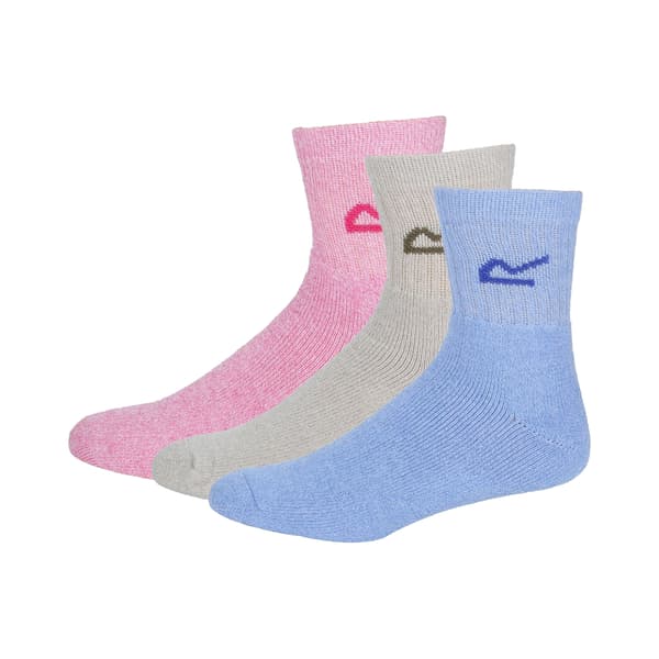 Regatta Great Outdoors Dam/Dam Marl Effekt Strumpor (3-pack) Bright Blush Marl One Size