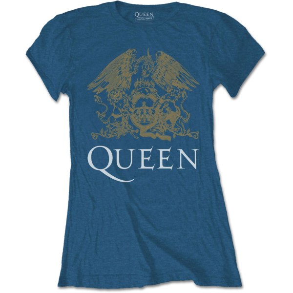 Queen Womens/Ladies Crest T-Shirt XS Indigo Blue Indigo Blue XS