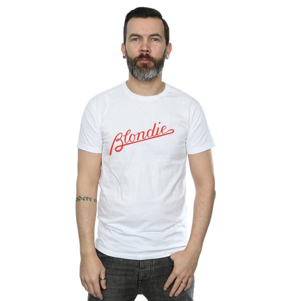 Blondie Herr Lines Logotyp T-Shirt M Vit White M