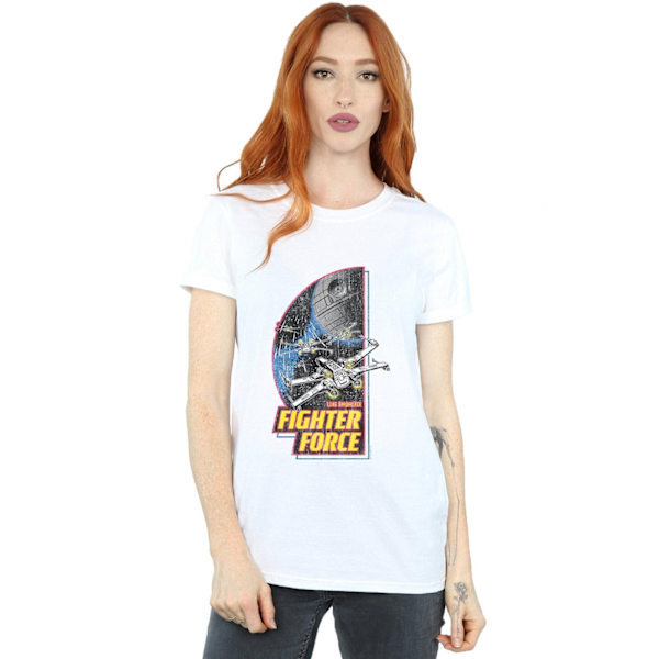 Star Wars Dam/Damer Fighter Force Bomull Boyfriend T-shirt White L