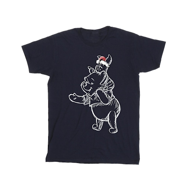 Disney Herr Winnie The Pooh Piglet Jul T-shirt 4XL Marinblå B Navy Blue 4XL