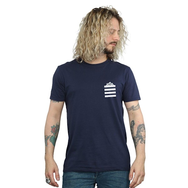 Looney Tunes Herr Taz Stripes Faux Pocket T-Shirt M Marinblå Navy Blue M