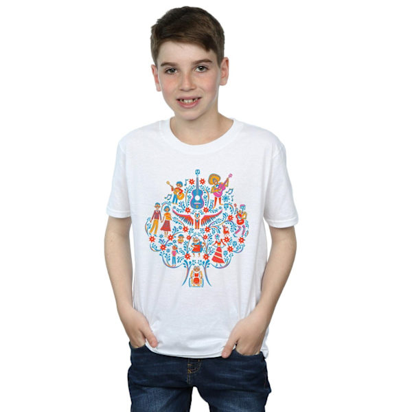 Disney Boys Coco Tree Pattern T-Shirt 7-8 år Vit White 7-8 Years