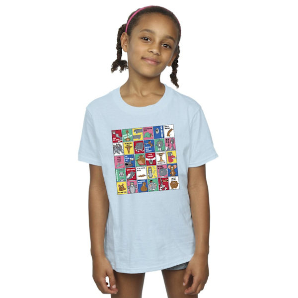 Tom And Jerry Girls Grid Squares Bomull T-shirt 9-11 År Baby Baby Blue 9-11 Years