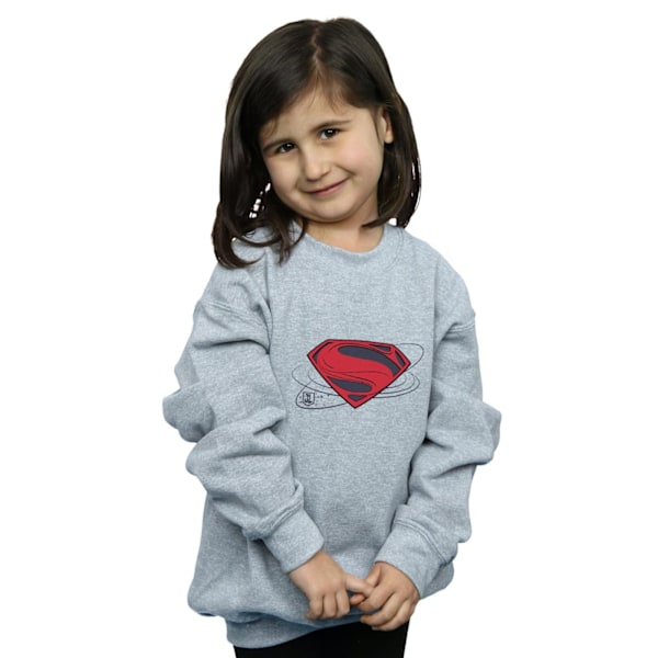 DC Comics Girls Justice League Movie Superman Logo Sweatshirt 5 Sports Grey 5-6 Years