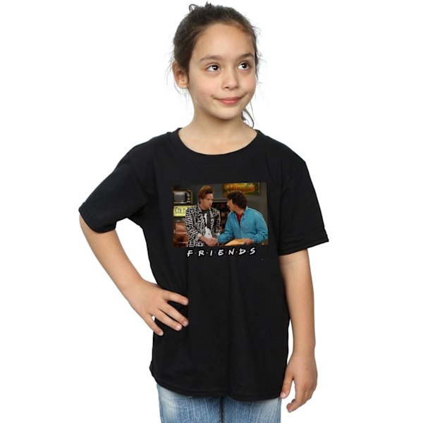 Friends Girls Ross And Chandler Handshake Bomull T-Shirt 7-8 År Black 7-8 Years