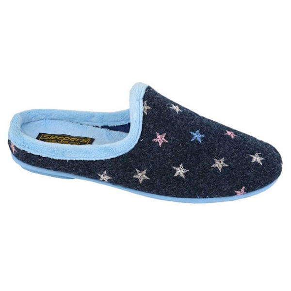 Sleepers Dam/Kvinnor Ellie Stjärnmotiv Muletofflor 5 UK Marinblå Navy Blue 5 UK