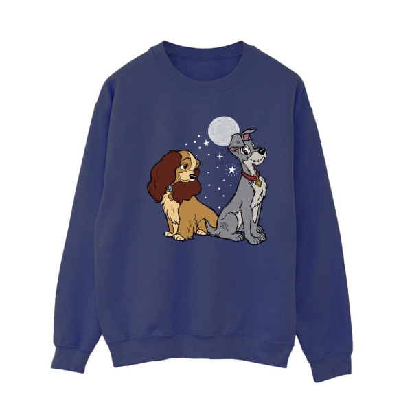 Disney Dam/Ladies Lady And The Tramp Moon Sweatshirt XL Marinblå Navy Blue XL