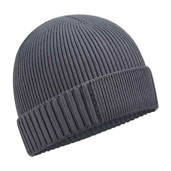 Beechfield Unisex Vuxen Ekologisk Bomull Engineered Patch Beanie Graphite Grey One Size