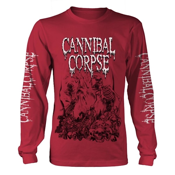 Cannibal Corpse Unisex Adult Pile Of Skulls 2018 Långärmad T-shirt Red L