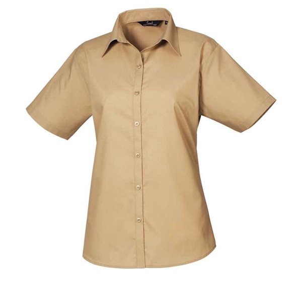 Premier Dam/Dam Poplin Kortärmad Blus 18 UK Khaki Khaki 18 UK