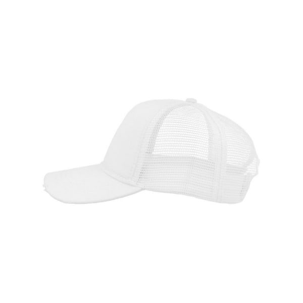 Atlantis Rapper Destroyed 5 Panel Weathered Trucker Cap One Size White/White One Size