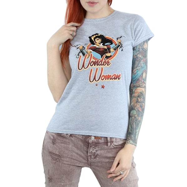 Wonder Woman Womens/Ladies Bombshells Badge Heather T-Shirt XL Heather Grey XL