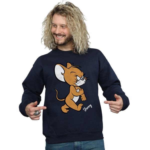 Tom och Jerry Herr Angry Mouse Bomullströja L Marinblå Navy Blue L