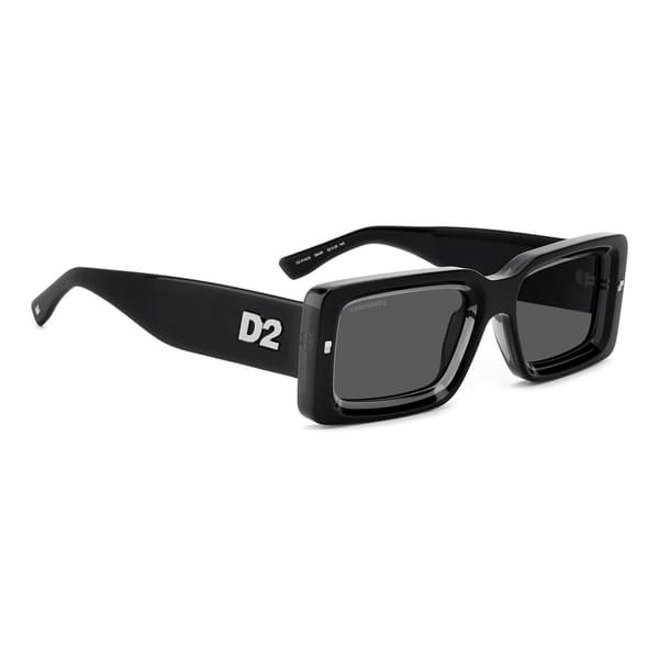 DSquared2 Herr Rektangulära Solglasögon 52cm Svart/Grå Black/Grey 52cm