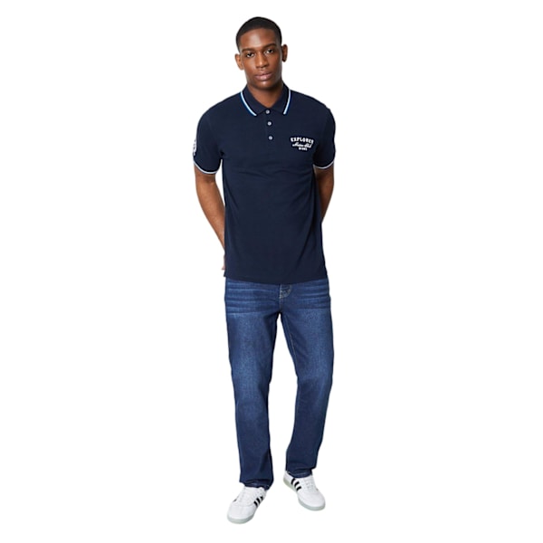 Maine Mens Tipped Badge Polo Shirt 3XL Marinblå Navy 3XL
