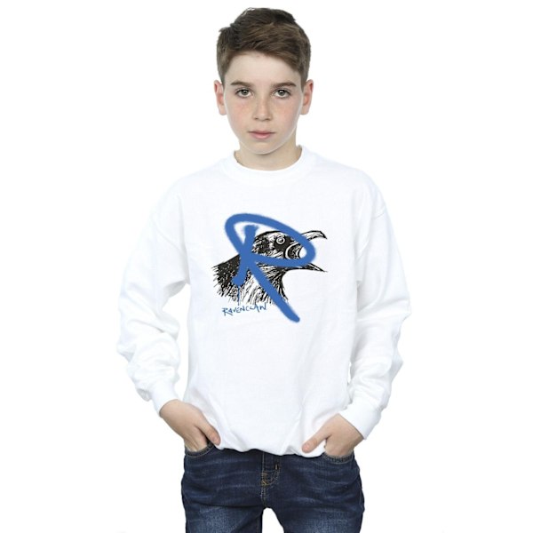 Harry Potter Boys Ravenclaw Pop Spray Sweatshirt 7-8 år Vit White 7-8 Years