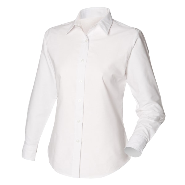Henbury Dam/Damer Långärmad Klassisk Oxford Arbetsskjorta S White S