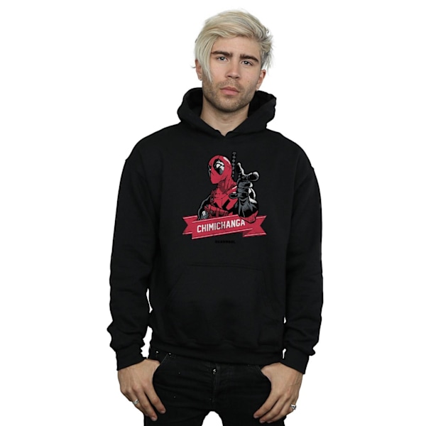 Marvel Deadpool Chimichanga Finger Hoodie S Svart Black S