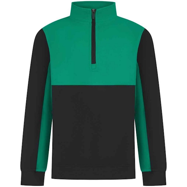 Finden & Hales Barn/Barn Quarter Zip Träningsjacka 3-4 År B Black/Emerald 3-4 Years