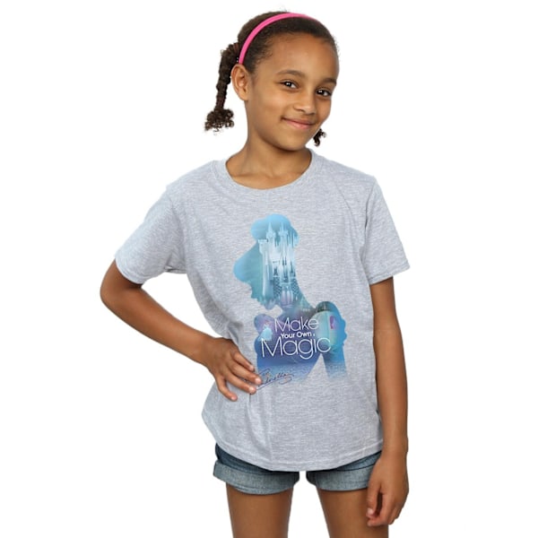 Cinderella Girls Skapa din egen magi Silhouette Bomull T-shirt Sports Grey 9-11 Years