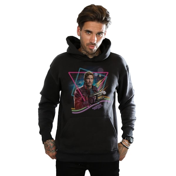 Marvel Herr Guardians Of The Galaxy Neon Star Lord Hoodie L Bla Black L