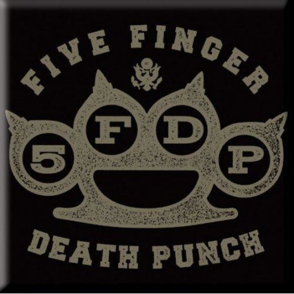 Five Finger Death Punch Mässing Knuckles Kylskåpsmagnet En Storlek Svart Black/Brass One Size