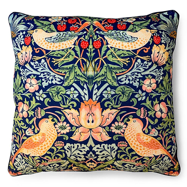 William Morris Strawberry Thief Fylld Kudde 55cm x 55cm Flerfärgad Multicoloured 55cm x 55cm