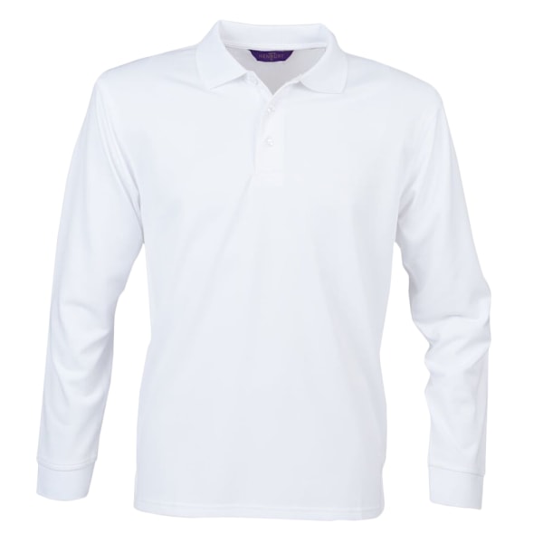 Henbury Vuxen Unisex Långärmad Coolplus Pikétröja 4XL White 4XL