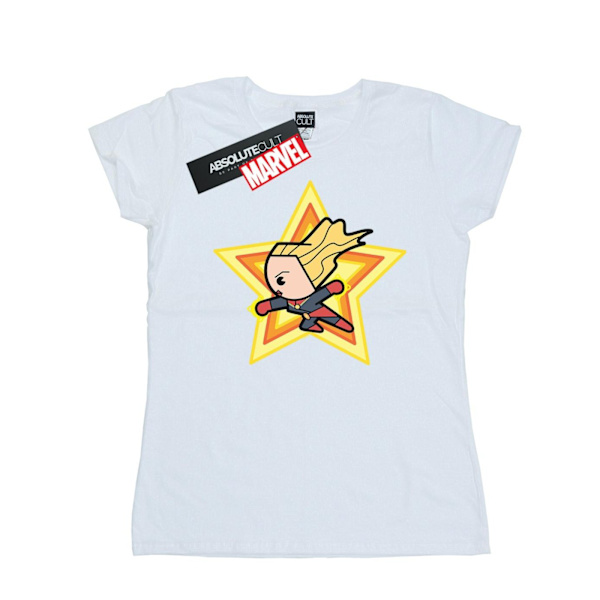 Captain Marvel Dam/Damer Kawaii Bomull T-shirt XXL Vit White XXL