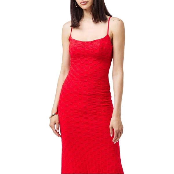 Bardot Dam Adoni Mesh Midiklänning 12 UK Eldröd Fire Red 12 UK