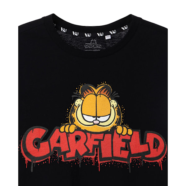 Garfield Graffiti T-shirt med korta ärmar för män, L, svart Black L