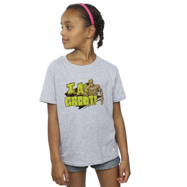 Guardians Of The Galaxy Girls I Am Groot Cotton T-shirt 12-13 Y Sports Grey 12-13 Years