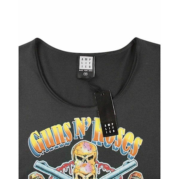 Amplified Womens/Ladies Skull Cross Guns N Roses T-Shirt L Char Charcoal L