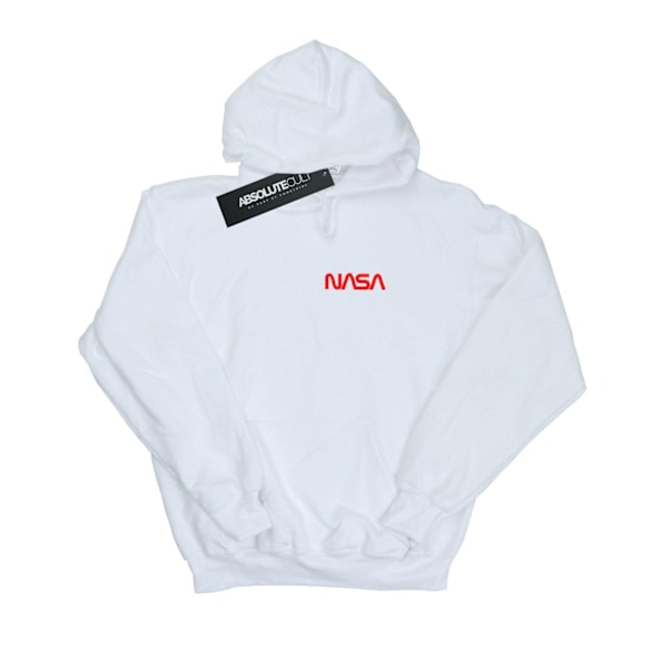 NASA Girls Modern Logo Chest Hoodie 12-13 år Vit White 12-13 Years