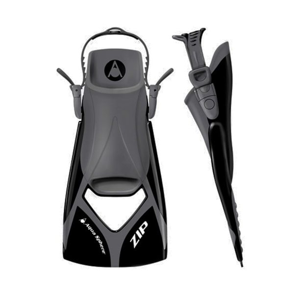 Aquasphere Zip VX Träningsfenor S Svart/Grå Black/Grey S